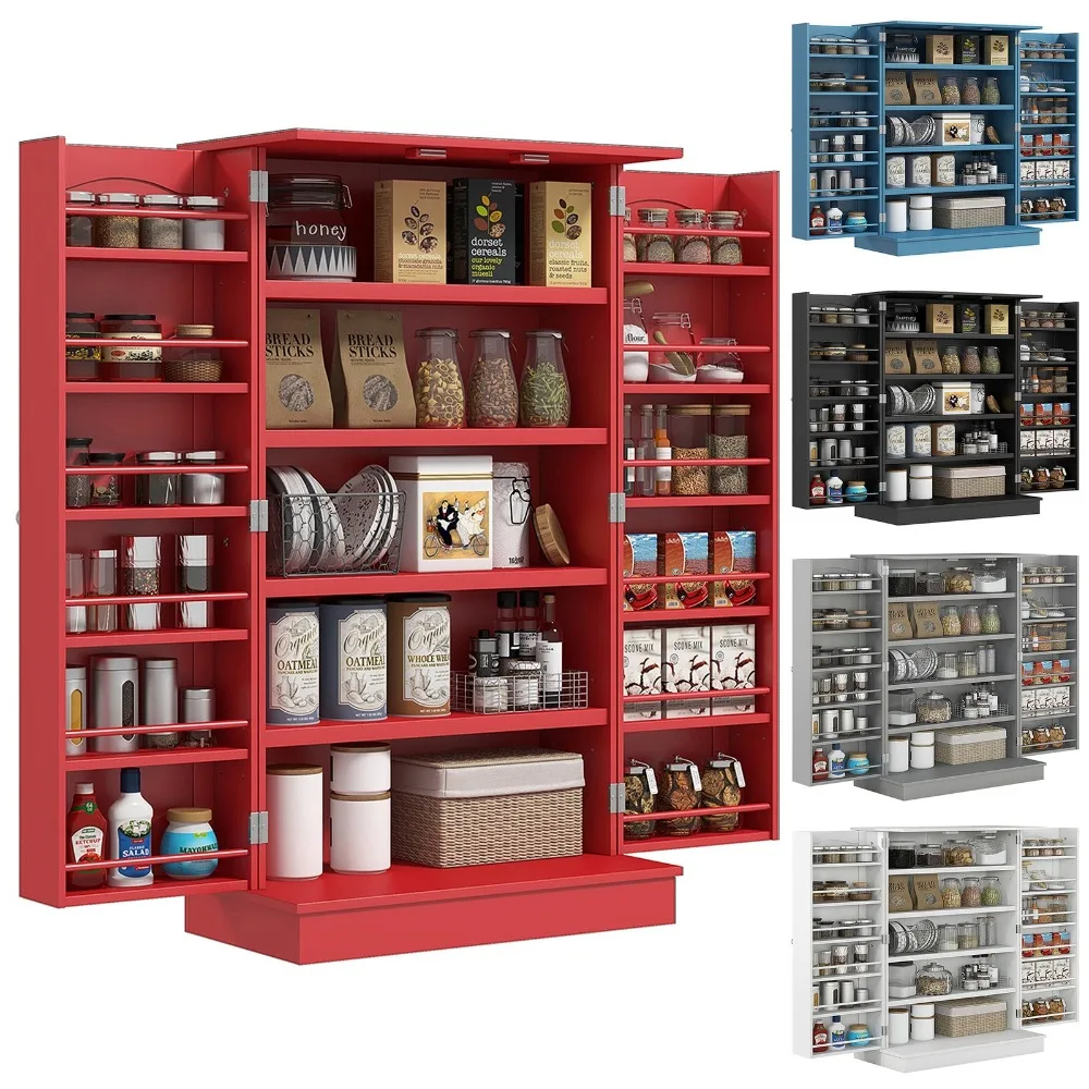 Кухонный шкаф для хранения кладовой с 5-уровневыми стеллажами, 12 стеллажами для специй