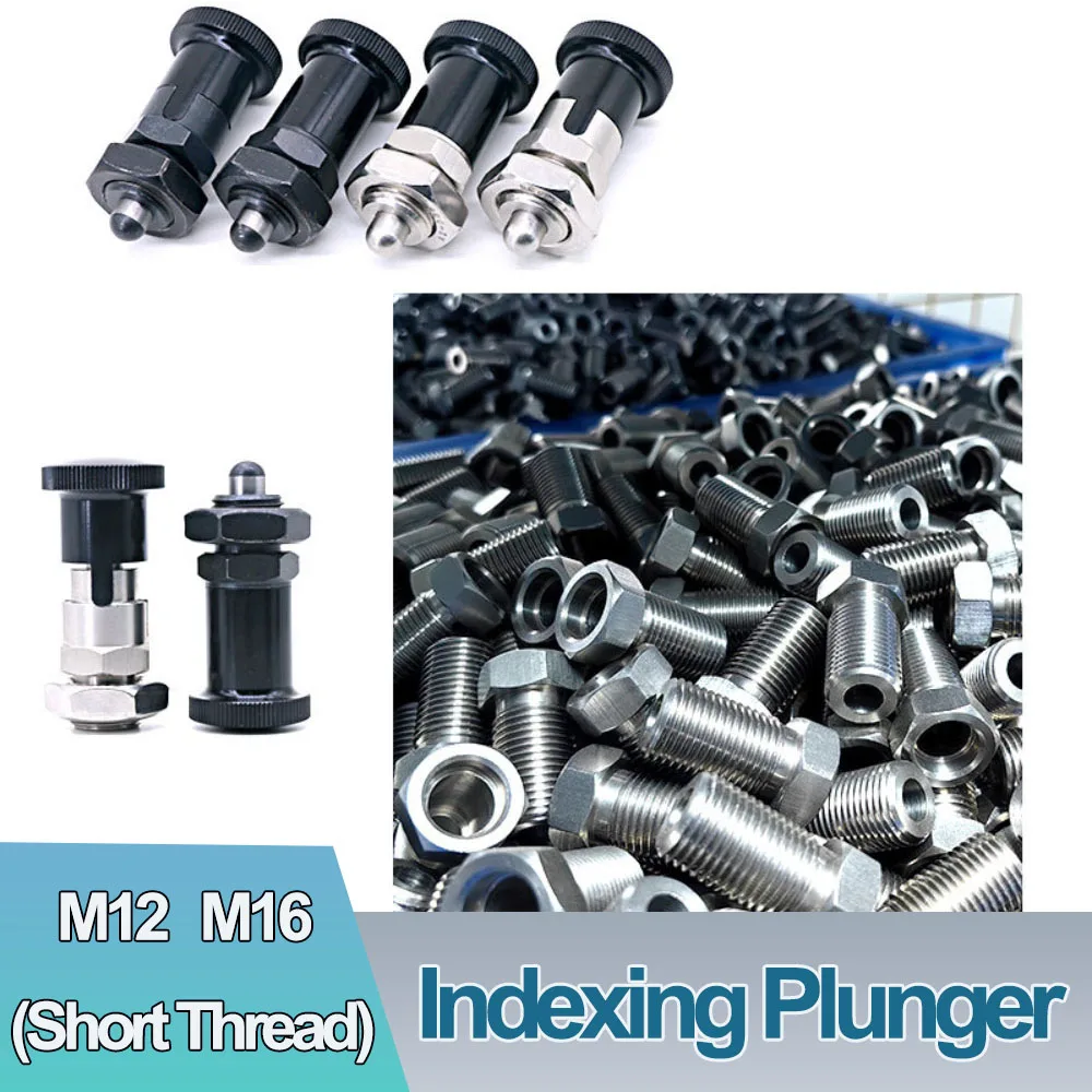 Knob Indexing Plunger Short Thread Full Metal Self Reset Self Locking Spring Locating Pin Positioning Index Pin