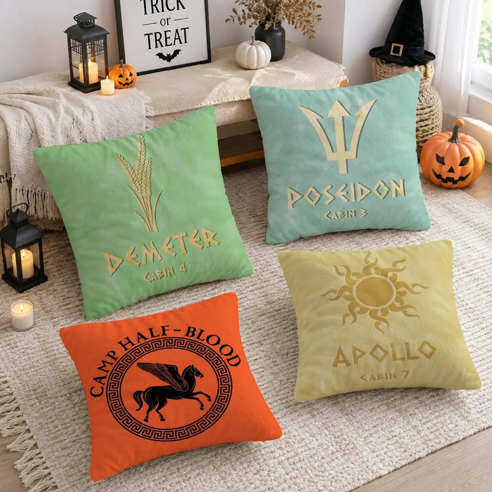 Novel P-Percy Jackson The Olympians Cushion Cover Plush Decorative Pillow Case With Hidden Zipper Cutecore Room Decor For Home