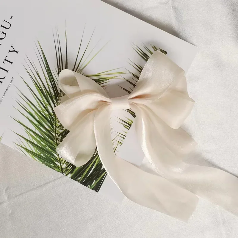Korean Princess Spring Hair Pin Elegant Barrettes for Girls Ribbon Bow Hair Clip Headwear Women Fashion Hair Accessories New