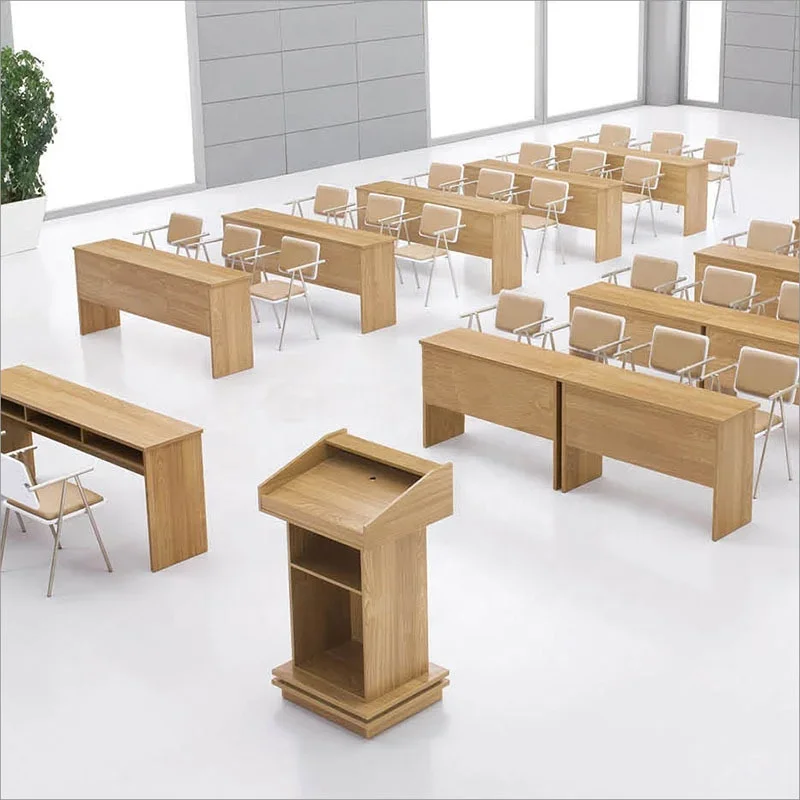 Wholesale customization of Modern new style wooden design lecture podium floor standing pulpit lectern