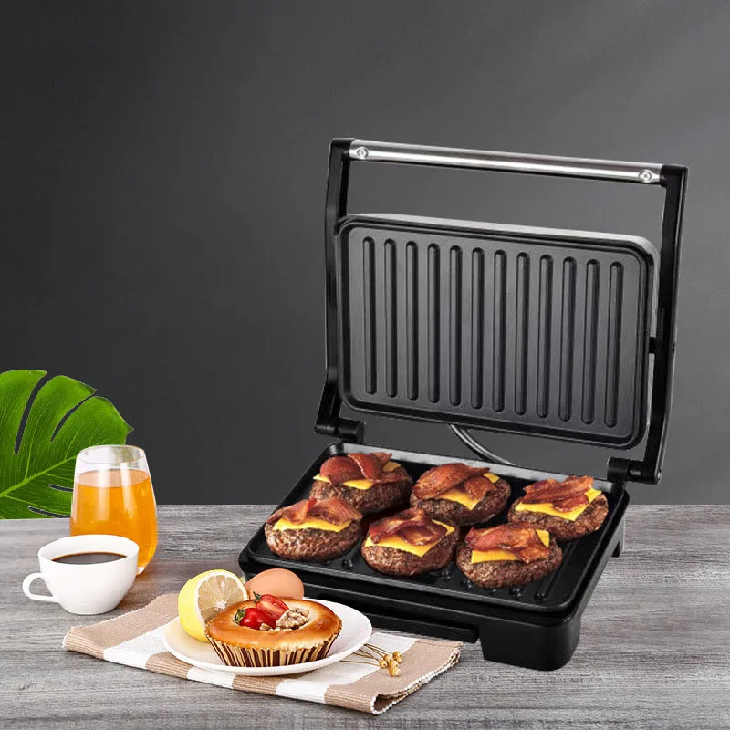 cross-border 750W stainless steel panini steak home barbecue breakfast machine panini maker