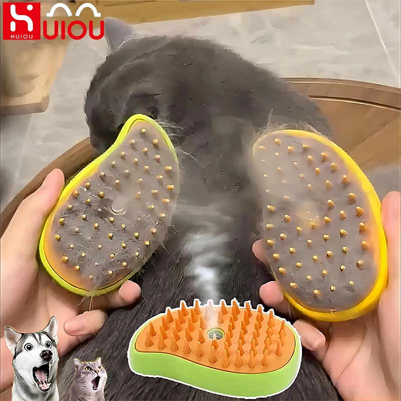 Cat Dog Steamy Brush Steam Brush Electric Sprayer for Massage Pet Grooming Tool Shedding 3 in 1 Electric Sprays Massage Combs