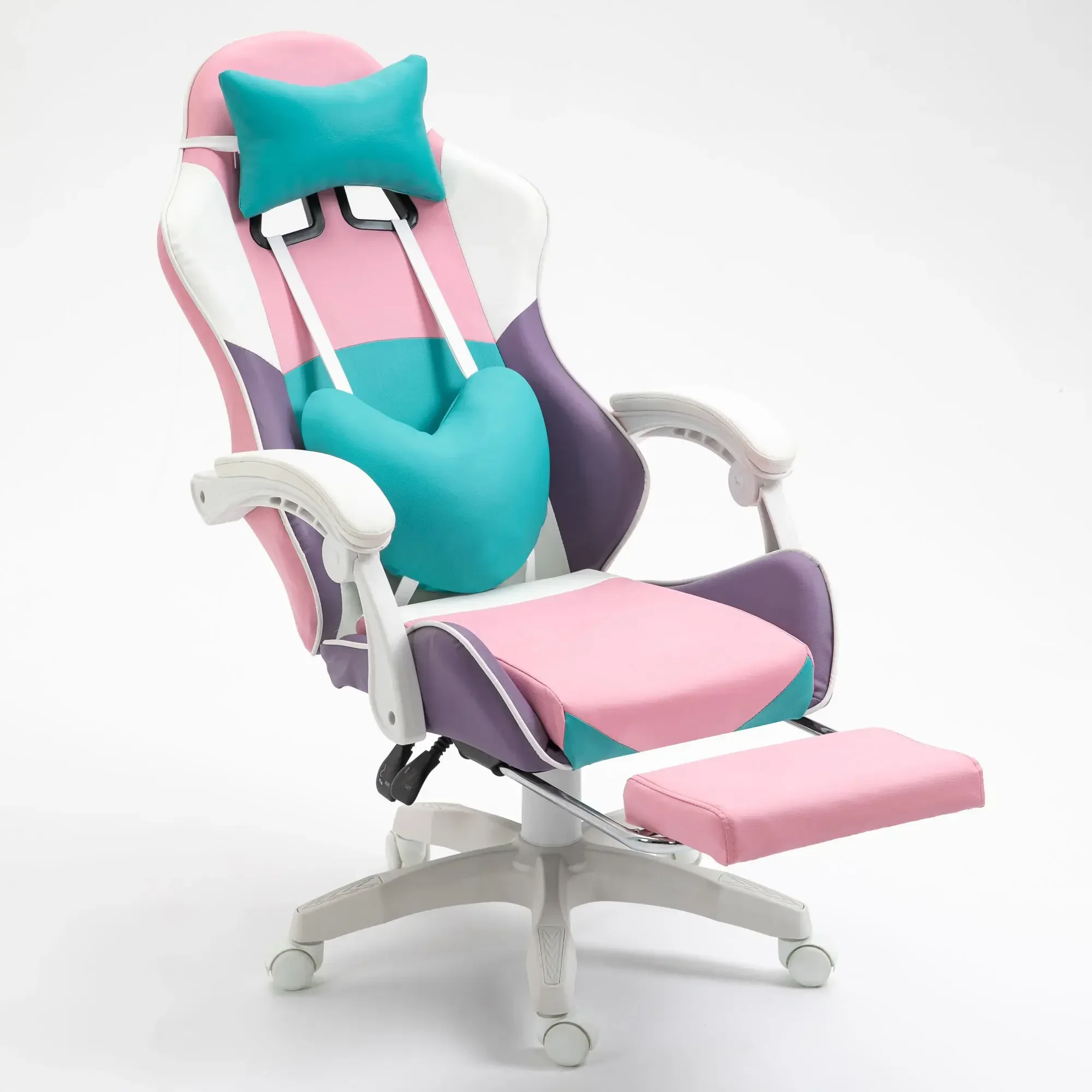 Gaming chair girls pink gamer chair office chairs with footrest bedroom live computer chair home lift reclining gaming