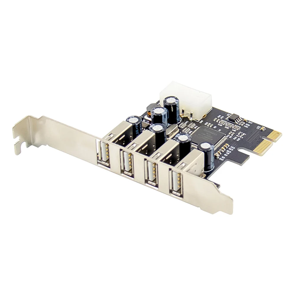 PCI-E to 4 Ports USB 2.0 Converter Card PCIE USB2.0 Adapter Card MCS9990 Chipset Allows Hot-Swapping