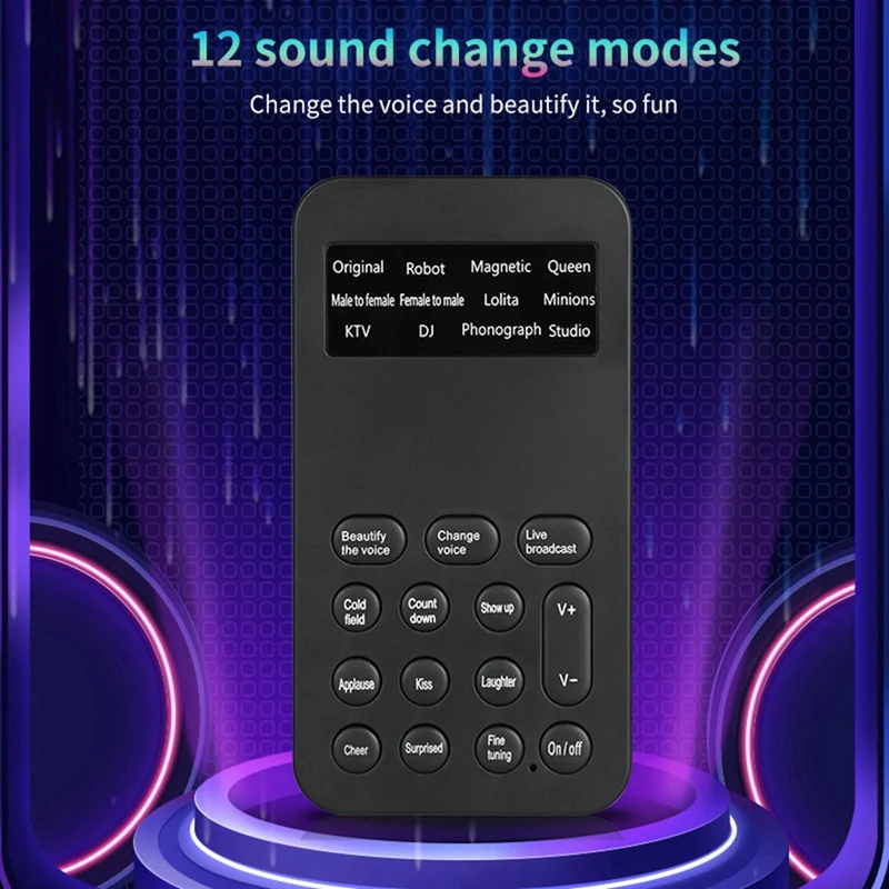 S9 Voice Changer 12 modulatore cambia voce con funzioni vocali regolabili telefono Computer Sound Card Mic Tool, durevole