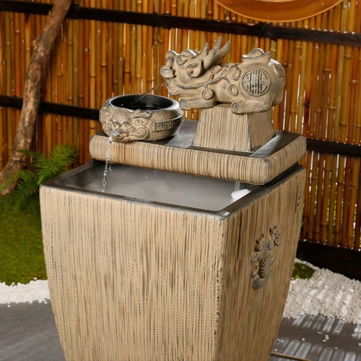 Pixiu flowing water landscape circulating water fountain courtyard entrance living room