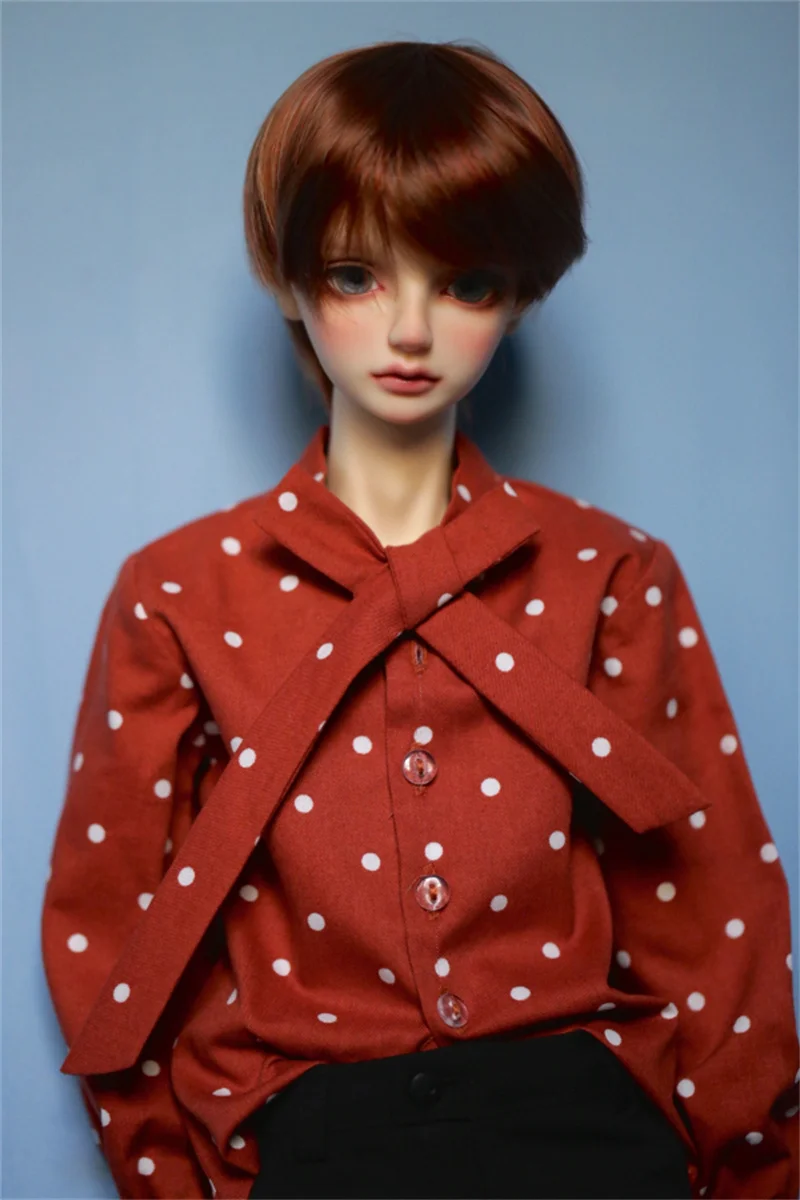 

BJD doll clothes for 1/3 1/4 1/6 size MSD simple versatile collar ribbon can be knotted shirt top 2 color