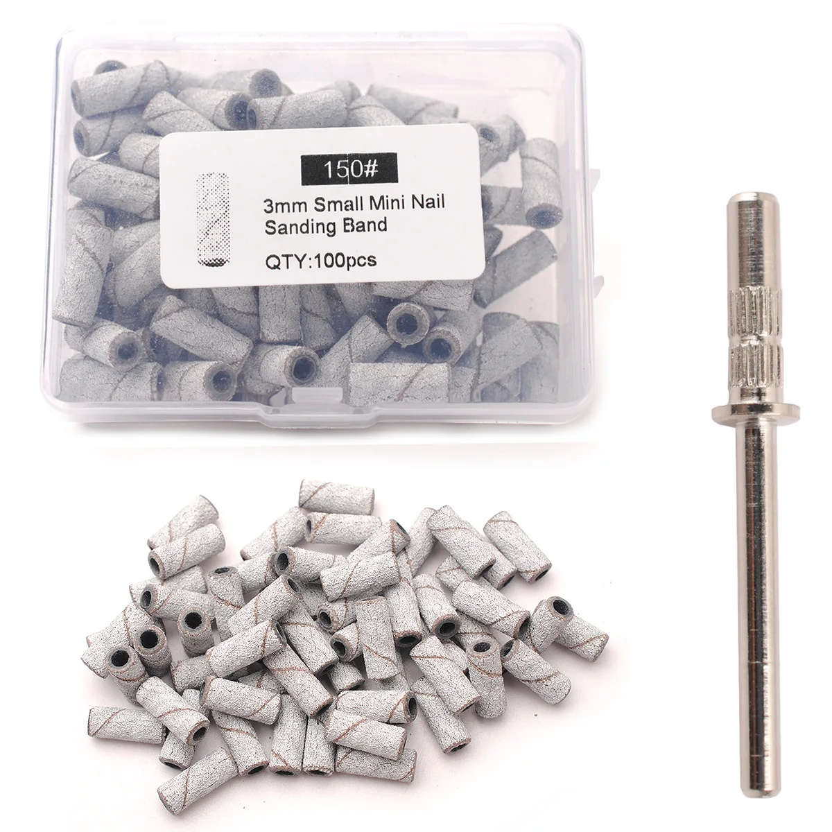 100 Stuks 3.1 Mm Mini Schuurbanden Kits Nail Boren Doorn Sets Elektrische Manicure Accessoires Tool Dode Huid Remover - afbeelding 1
