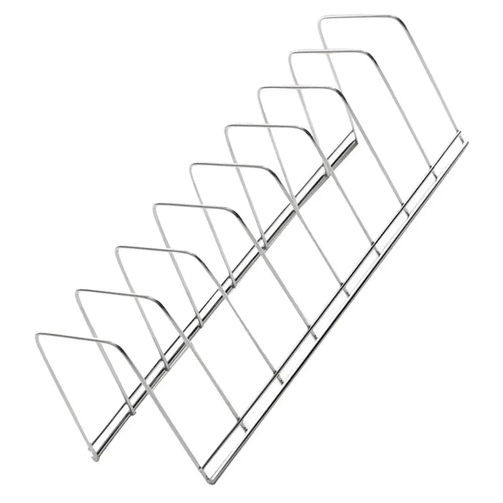 

Stainless Steel Dish Rack 8 Compartments Kitchen Supply Multi-functional Storage Bowl Drying Holder Drainage Holes Compact