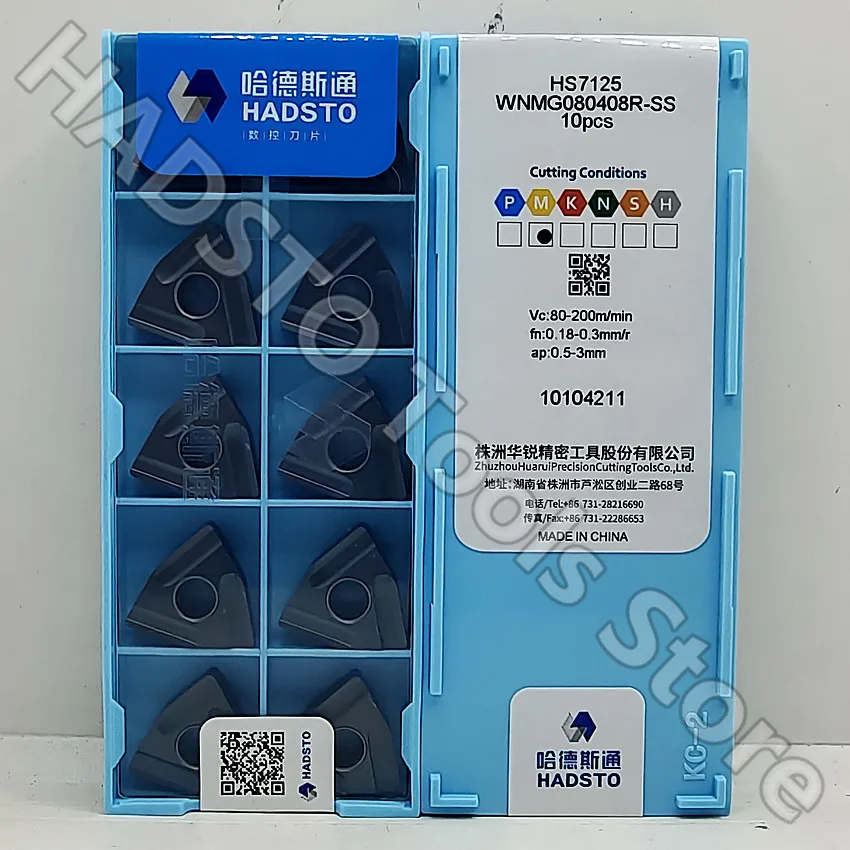 

10pcs WNMG080408R-SS HS7125 WNMG432 WNMG080408 HADSTO CNC carbide inserts Turning inserts For Steel, stainless steel, cast iron