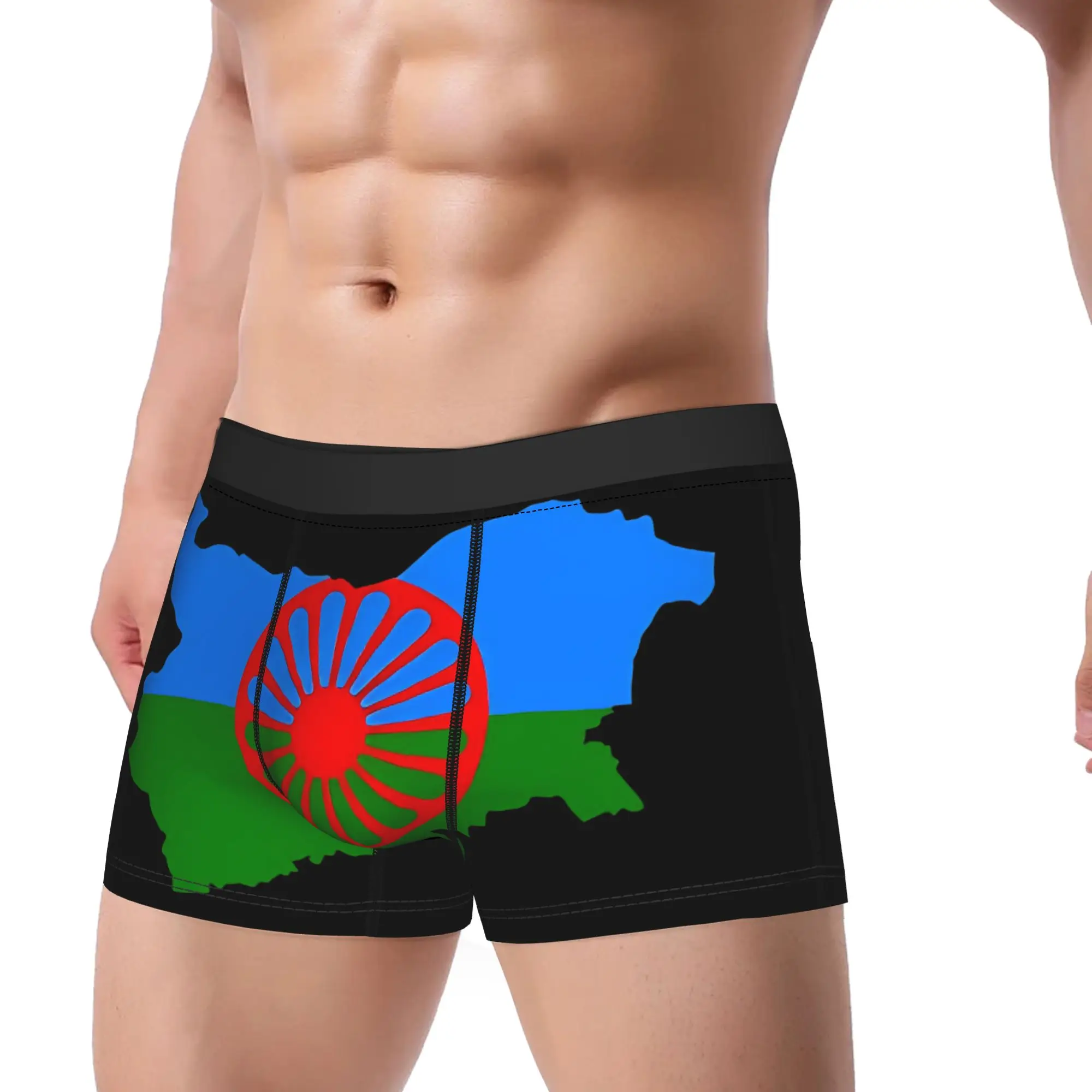 Romani People Flag Map of Bulgaria Underwear Gypsy Flag Panties Customs Boxer Brief For Man 3D Pouch Plus Size Boxershorts