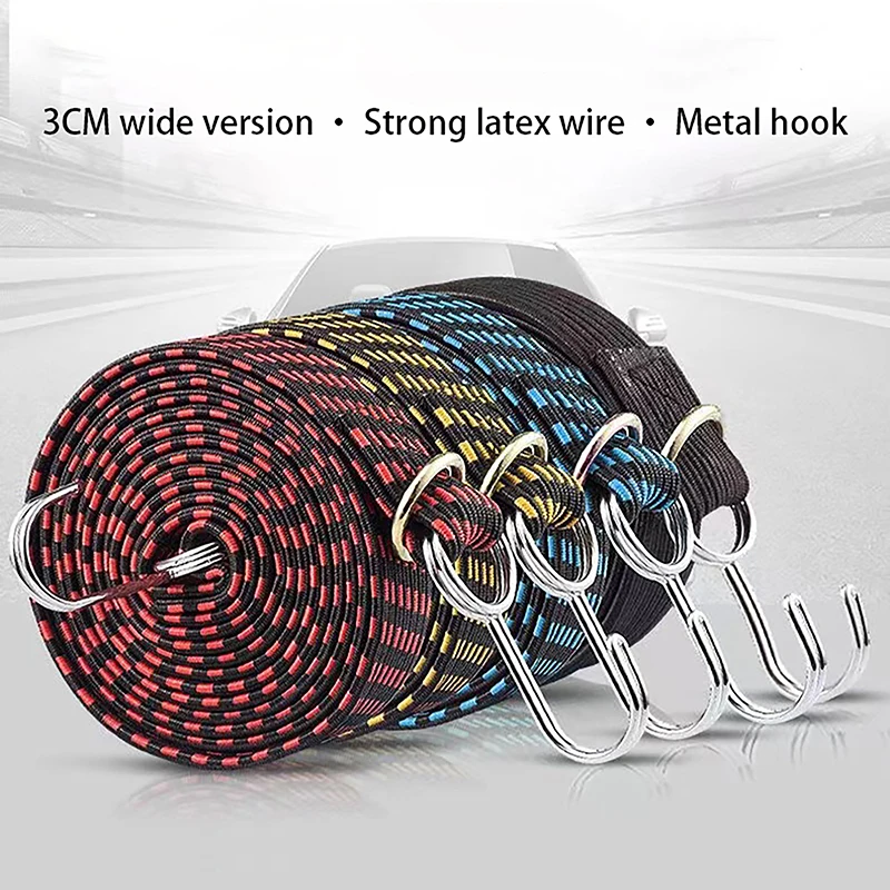 Electric Motorcycle Strap Elastic Rope Elastic Band Tendon Binding With Hook Rope Pull Cargo Rubber Band Rope