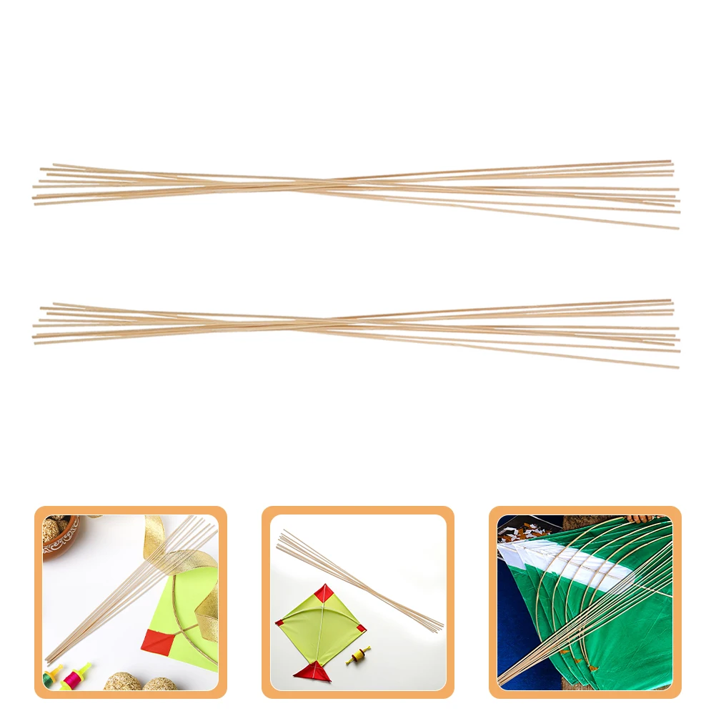20 Stuks Bamboe Ondersteuning Staven Platte Lange Stokken Geen Diy Maken Kinderen Outdoor Activiteiten Voorgesneden Bamboe Deuvels Kite Frame Staven