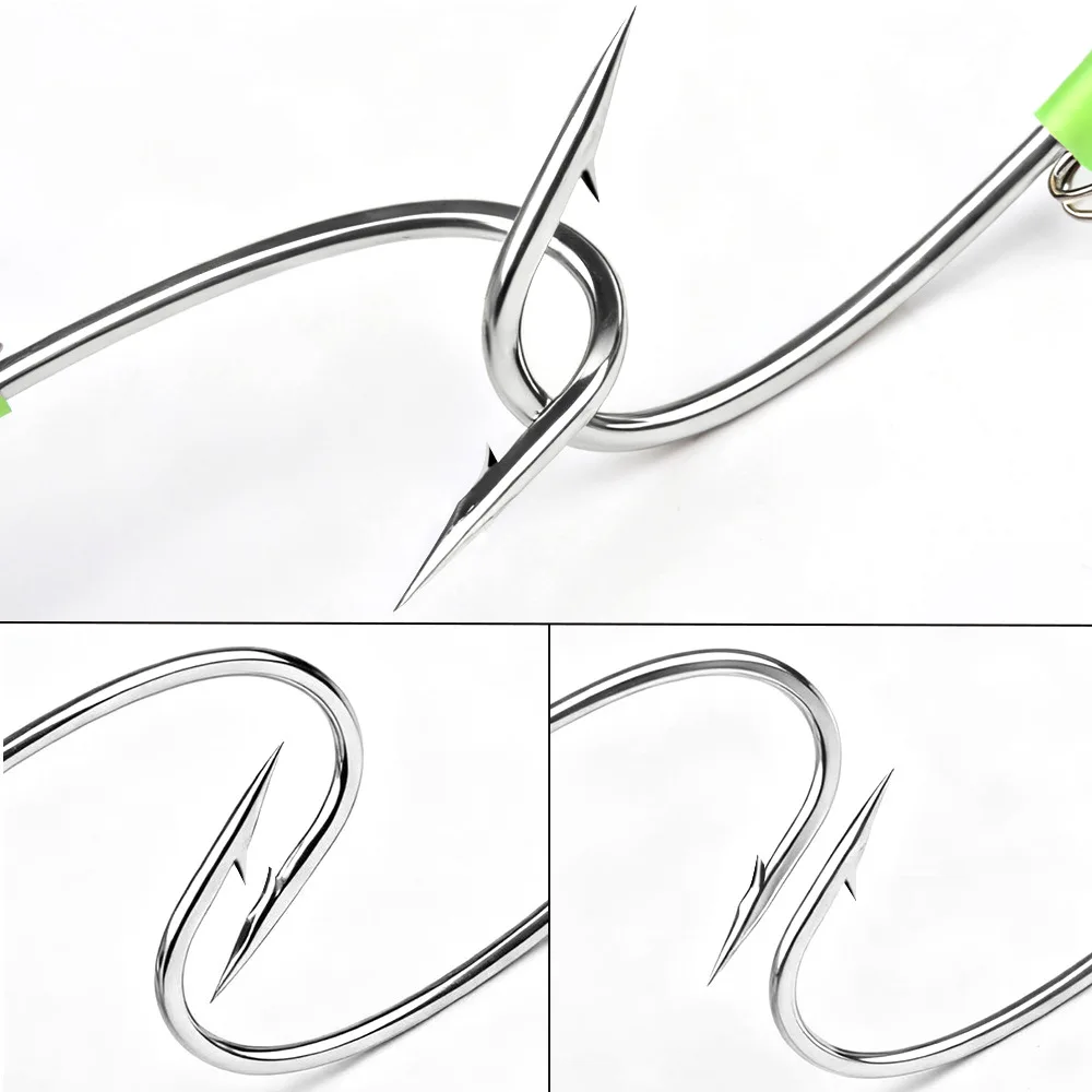 PRO BEROS 10 Stück Leuchtende Garnelen-Rückenhaken Federhaken-Design Lebend-Garnelen-Angelausrüstung Seebarsch-Haken – Detail 10