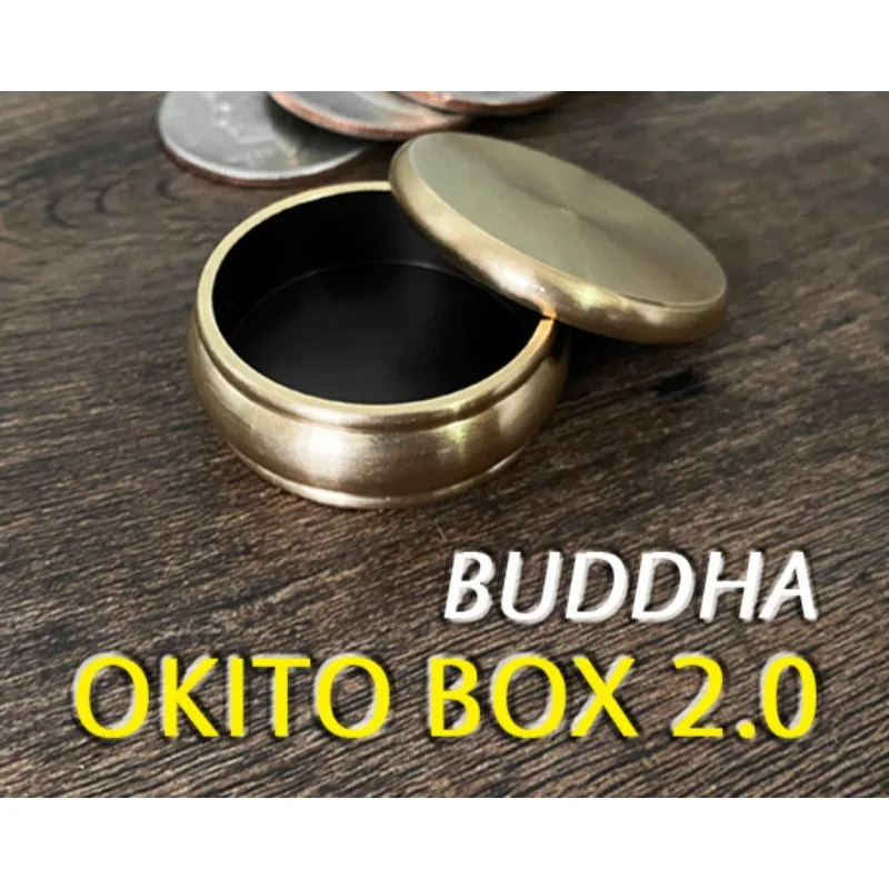 

Buddha Okito Box 2.0 + Half Dollar Shell Magic Tricks Stage Close Up Magia Coin Appear Penetrate Magie Illusion Gimmick Props