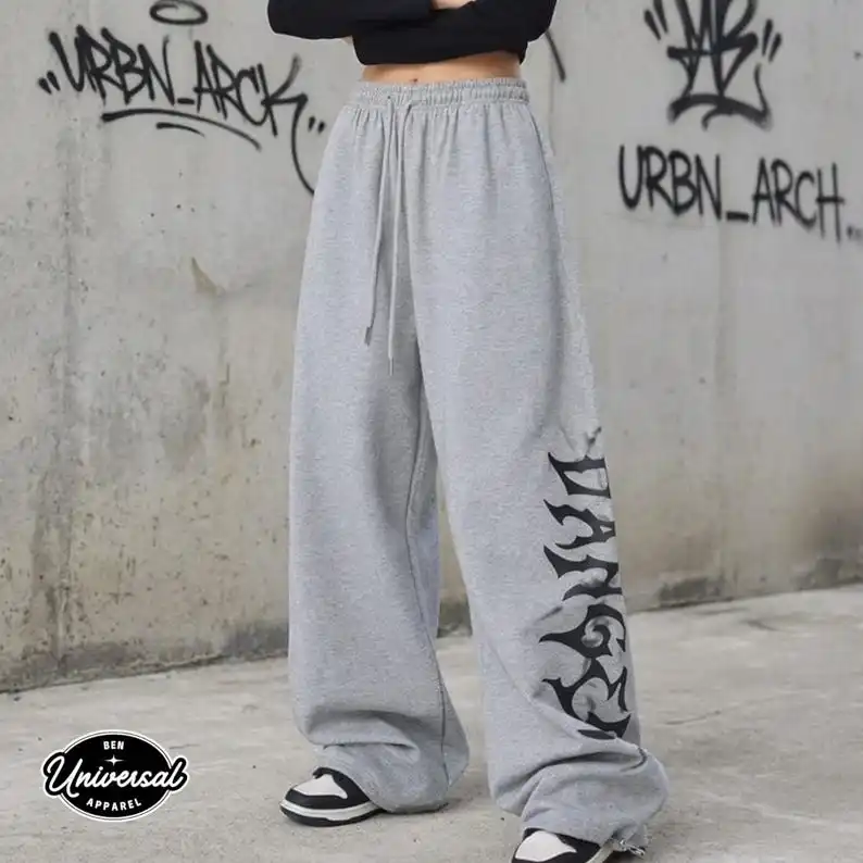 2026 Spring Autumn Personalized Fashionable Y2k Pants Trendy Fashion Printed Loose Women Casual Sports Pants