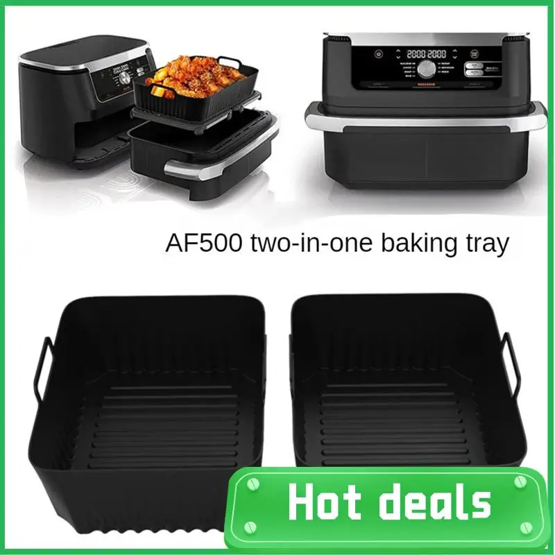 A74X-2 шт. силиконовые вкладыши для фритюрницы, многоразовые вкладыши для аэрофритюрницы, черные для Ninja AF500, антипригарная корзина для фритюрницы, аксессуары