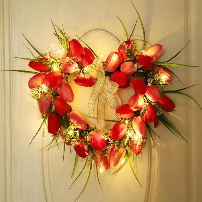 

Valentines Wreaths For Front Door Spring Wreath Outdoor Wreath 15.7 Inch Heart Wreath Door Wreath Front Door Sign Home Decor