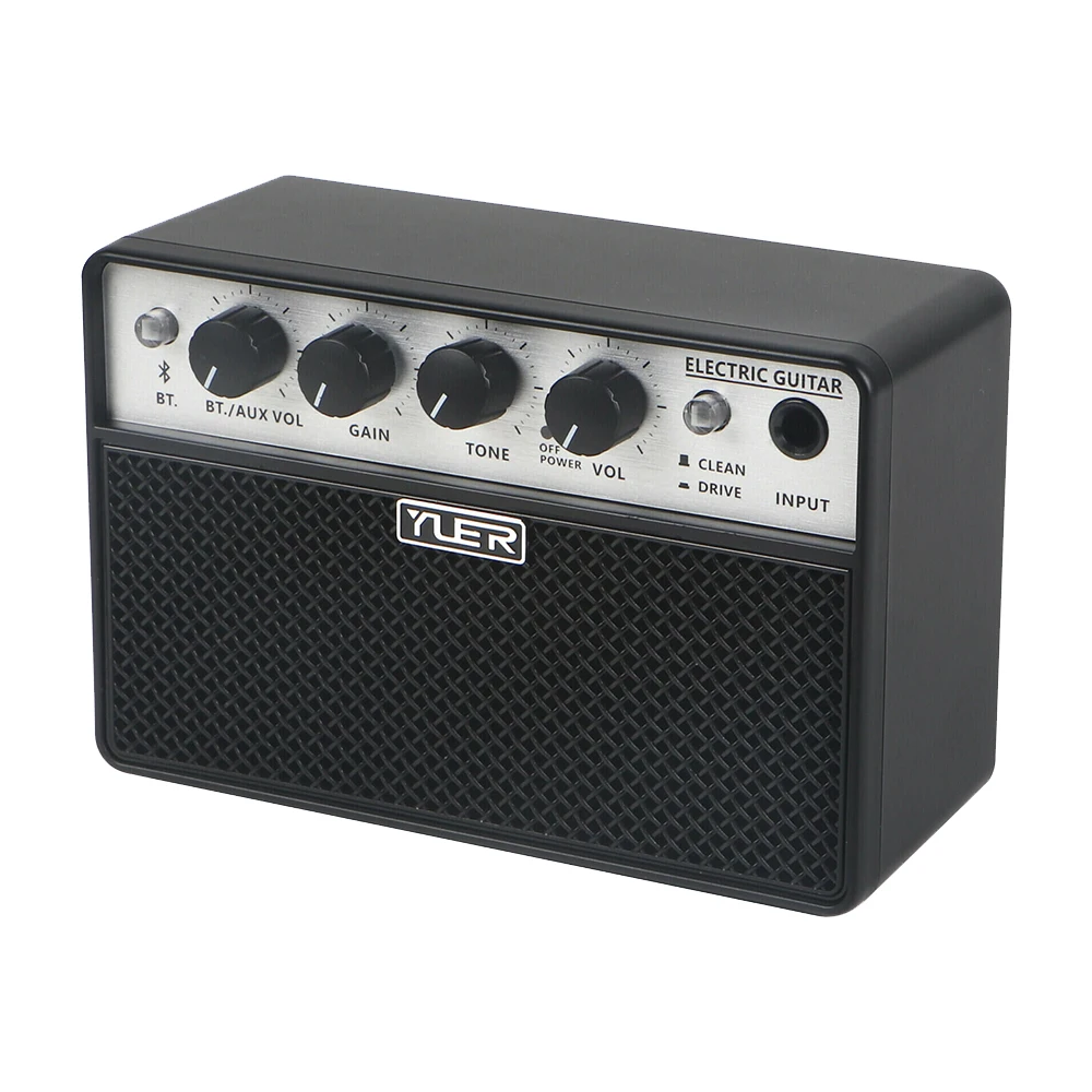 Yuer BA-10 Portable Amplifier 10W Audio Bluetooth Electric Guitar Bass Amplifier Clean/Drive Effect Speaker Practice Accessories