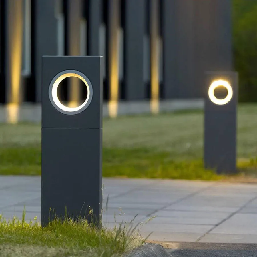 impermeavel led lawn light landscape post light garden pillar light courtyard villa street path ao ar livre ac 85265v 60cm 01