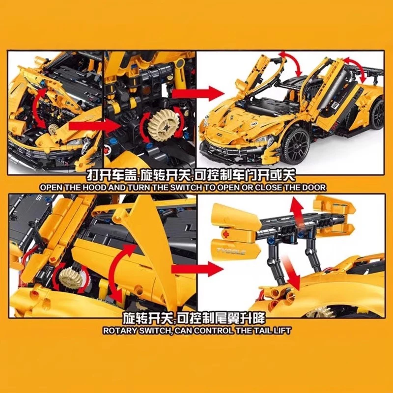 Em estoque t5040 moc técnico 1:10 rc veículo esportivo blocos de construção tijolos montagem modelo brinquedos diy para meninos presente natal conjunto