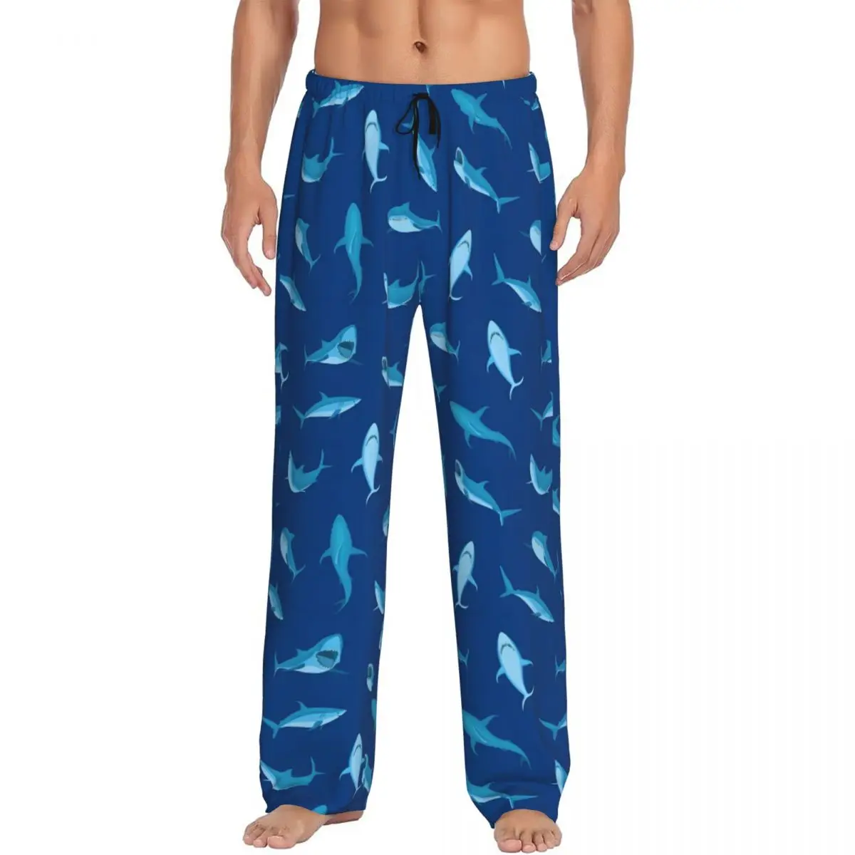 

Custom Shark Pajama Pants Men's Cute Animal Lounge Sleep Stretch Sleepwear Bottoms with Pockets