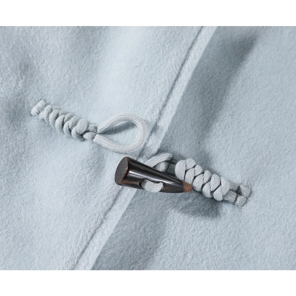 معطف نسائي طويل من الصوف بياقة من الفرو قابلة للفصل سترة شتوية دافئة مبطنة بالصوف سترة شتوية فضفاضة مناسبة 2025 #3