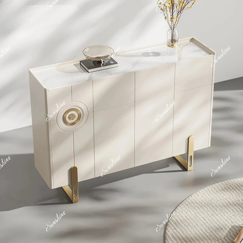 Modern light luxury solid wood porch side cabinet villa entrance household storage partition  FT