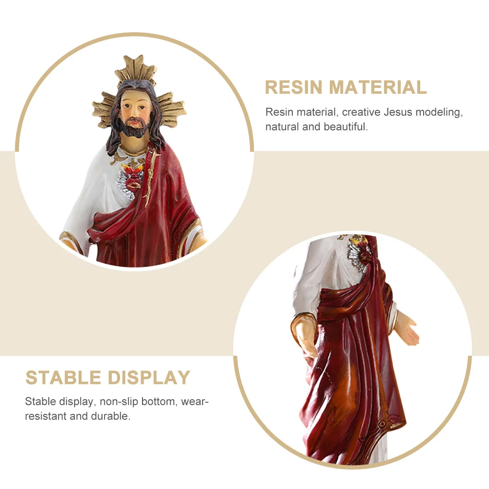 

Desktop Jesus Decor Adornment Realistic Holy Christ Statue for Shelf Table Bedroom Church Resin Religious Craft
