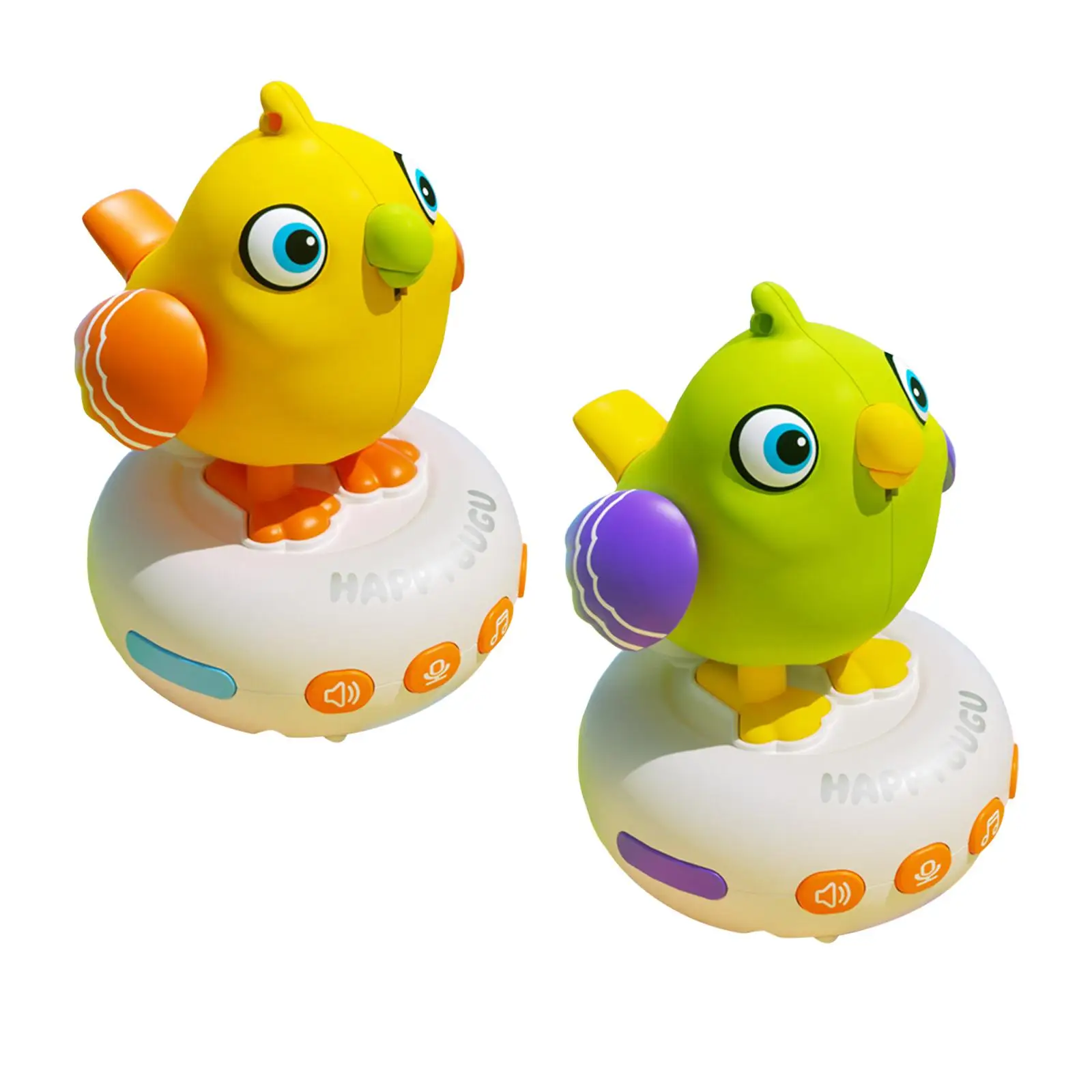 Crianças relógio de pássaro musical brinquedo de pássaro falando, versátil, com música, brinquedo de relógio de pássaro de animal de estimação elétrico de desenho animado para presente de crianças