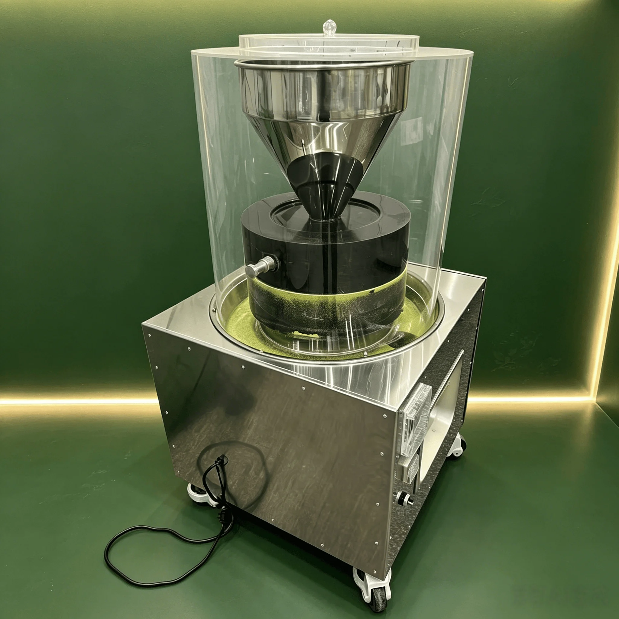Matcha Stone Grinder For Bakery Use Commercial Grade Gearbox & Bearing Stainless Steel CE Certified 0.55KW 80g/h Capacity