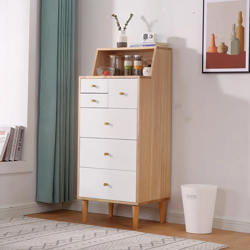 

All solid wood chest simple modern living room drawer storage bedroom storage