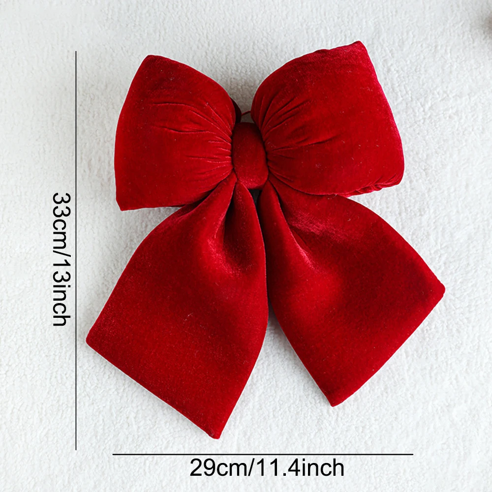Weihnachten rote Samtschleifen Weihnachtsbaum Ornamente für Weihnachten Home Dekorationen Kranz Treppen Geländer Dekore Neujahr Geschenkzubehör – Detail 15