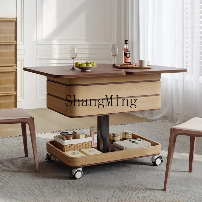 

LXY household living room multi-functional small apartment storage folding small coffee table cart