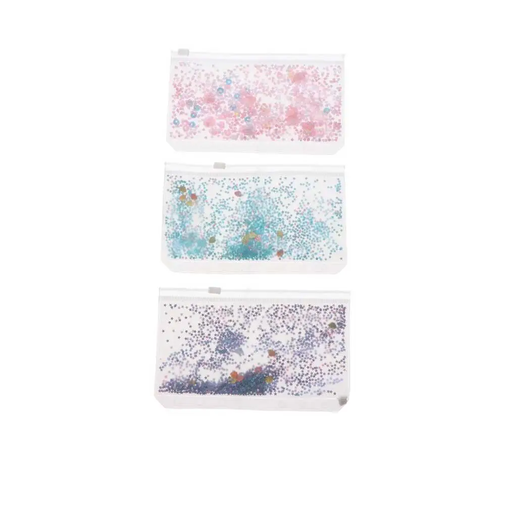 School Stationery Glitter Sequins Loose Leaf PVC Handbook File Storage Bag Binder Storage Pouch Inner Pocket File Holder A5/A6