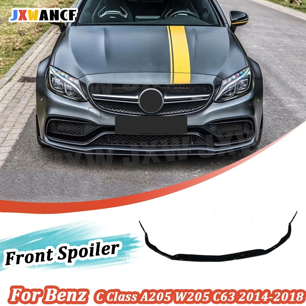 

JXWANCF ABS Carbon Look Front Bumper Lip Chin Spoiler Fits for Benz C Class A205 W205 C63 AMG Auto Style 2014-2018
