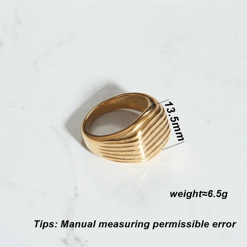 LESIEM Hot Selling 18KGP Gold plated size 6 7 8 Boy and girl wedding ring vintage abstract line ring opal love