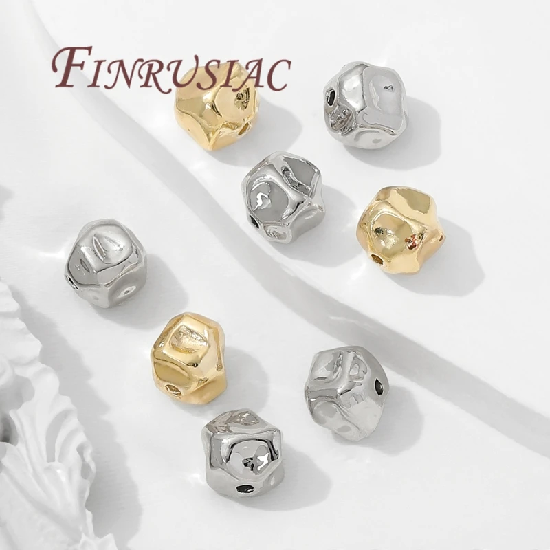 7mm*6mm Irregular Spacer Beads 18K Gold Plated Separator For Beads,Bracelets&Necklaces Accessories,Beads Separators