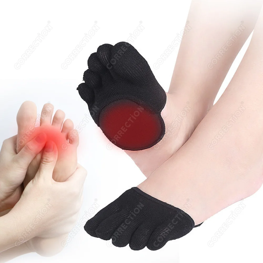 Vijf Tenen Voorvoet Pads Voor Vrouwen Hoge Hakken Half Inlegzolen Eelt Likdoorns Voet Pijn Zorg Absorbeert Schokken Sokken Teen Pad inserts
