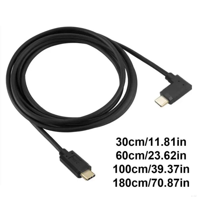 USB C a USB C Cable Ángulo recto USB C Cable carga rápida 10 Gbps Transferencia datos K1KF