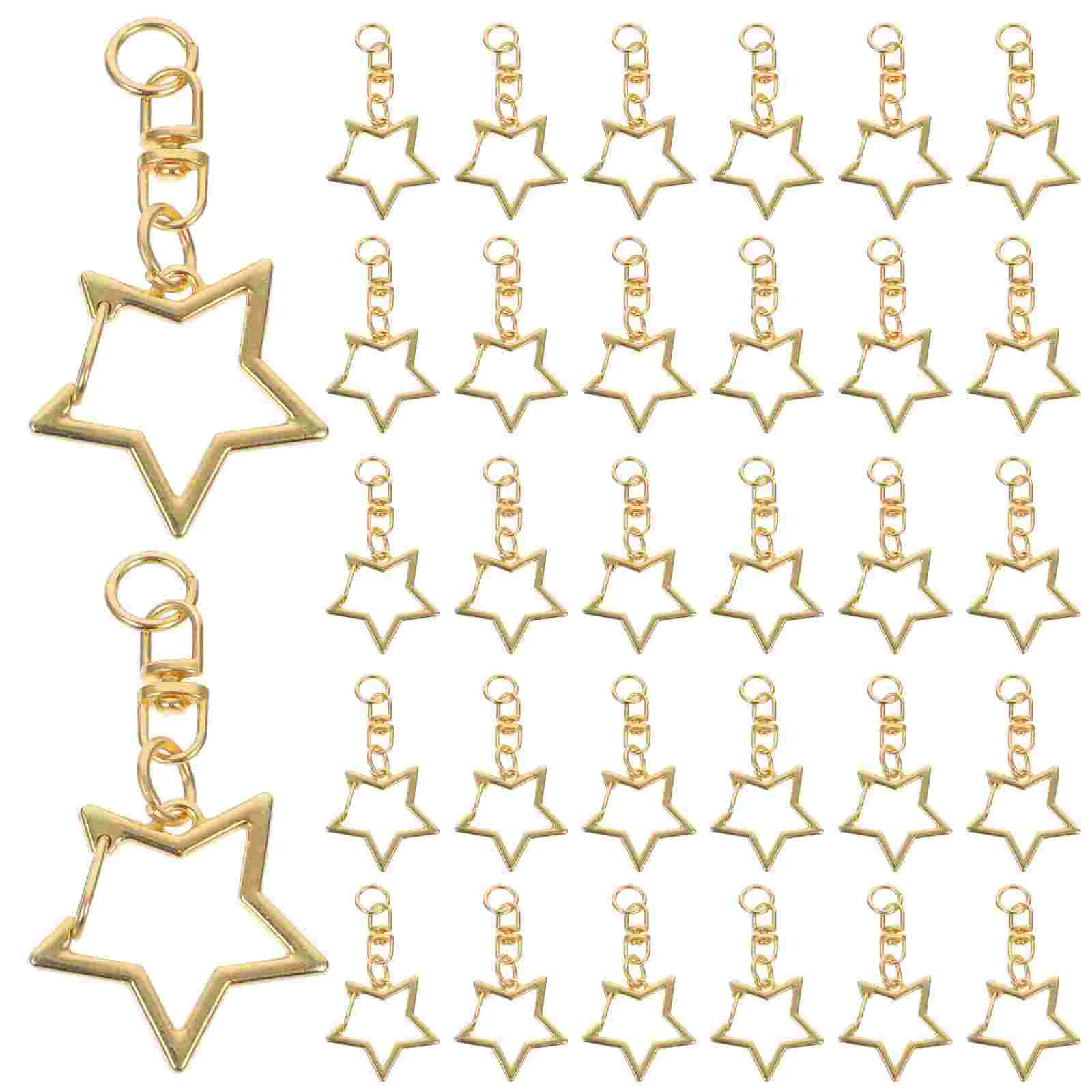 

60 Pcs Pentagram Keychain Lanyard Snaps Hook up Metal Swivel Hooks DIY Buckles Zinc Alloy Clasps of The Lid