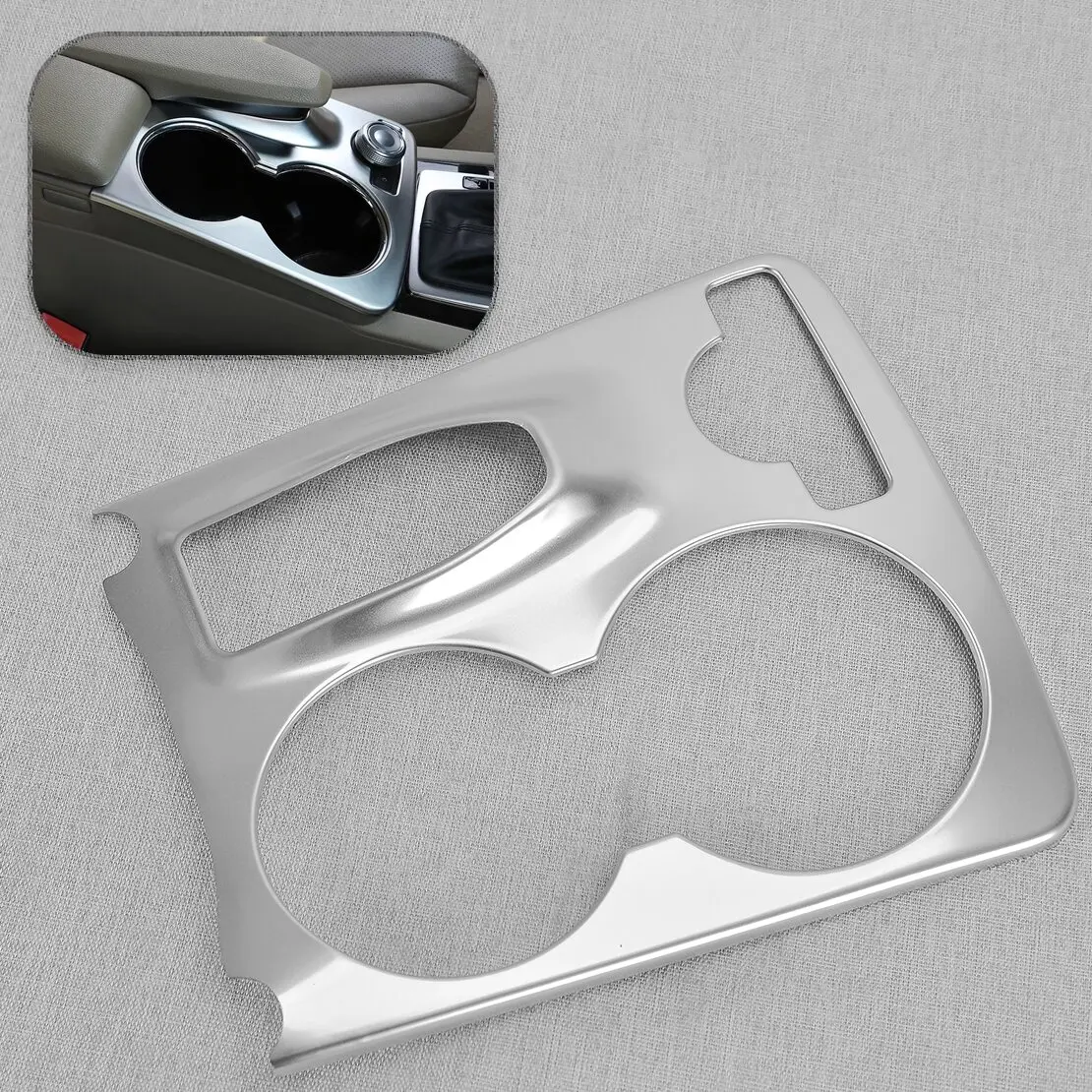 

Car Center Console Water Cup Holder Panel Cover Trim Fit For Mercedes Benz GLK X204 2008-2015 LHD Silver
