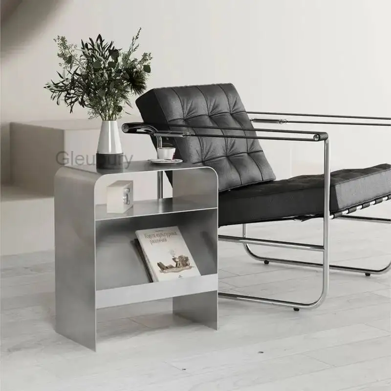 Luxury Table Light Internet - Side Stainless Steel Famous Small Coffee Table Bedside Living Room Storage Rack Side Cabinet