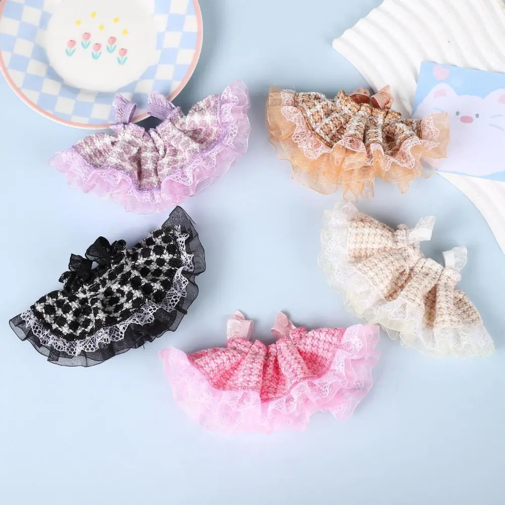 Lace Skirt for 10cm-15cm Cotton Doll Plush Doll Suspender Skirt DIY Dress Up Doll Accessories Children Toys Gift