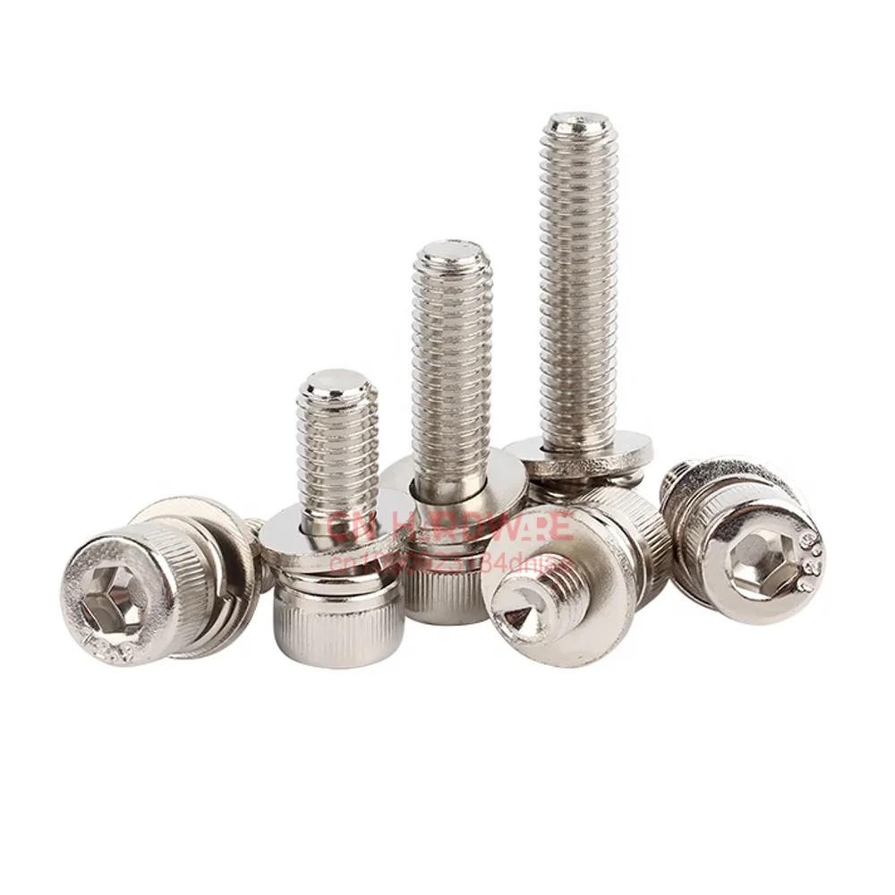 

DIN912 M2- M12 304 A2 Stainless Steel Allen Hexagon Hex Socket Cap Head Screw Bolt Nut Washer Set Kit