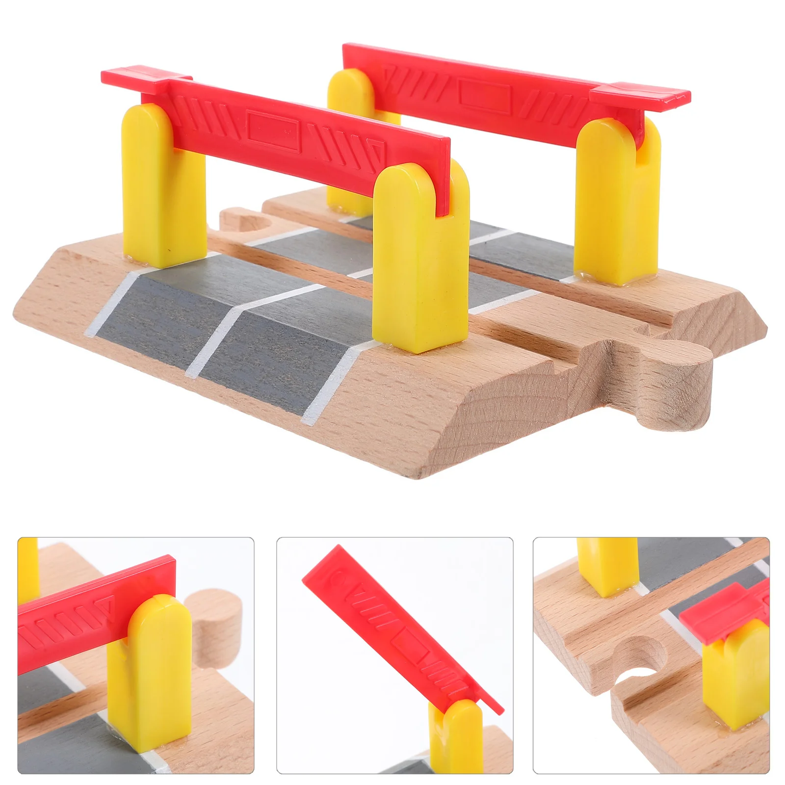 

Train Track Accessories Car Decor Barricade Model for Games Wood Railway Road Block