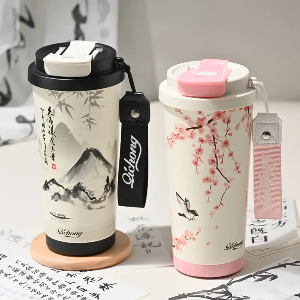 

Новый стиль, 500 мл, кофейная чашка, двухслойная изолированная чашка из нержавеющей стали, многоразовая портативная вакуумная кружка для путешествий