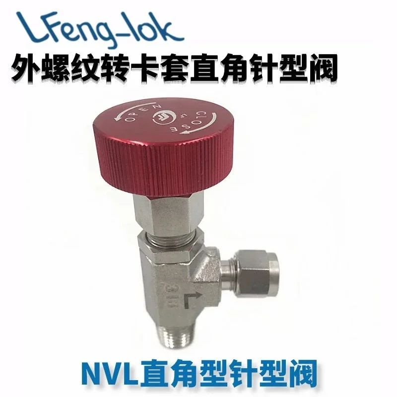 SS316 Stainless Steel Right-angle Male Thread Rotary Ferrule Needle Valve