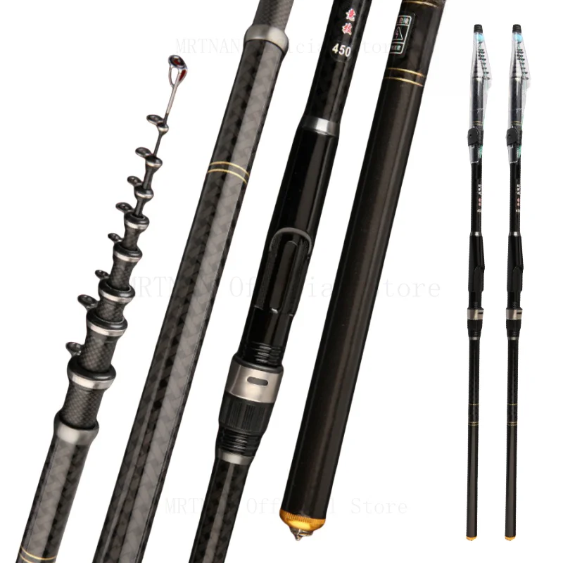 3.6M 4.5M 5.4M 6.3M 7.2M canna da pesca telescopica in carbonio Rock canna ultraleggera richiamo carpa viaggio oceano Spinning canna da pesca